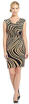 Thumbnail for your product : Tahari by Arthur S. Levine Tahari by ASL Abstract Faux-Wrap Dress
