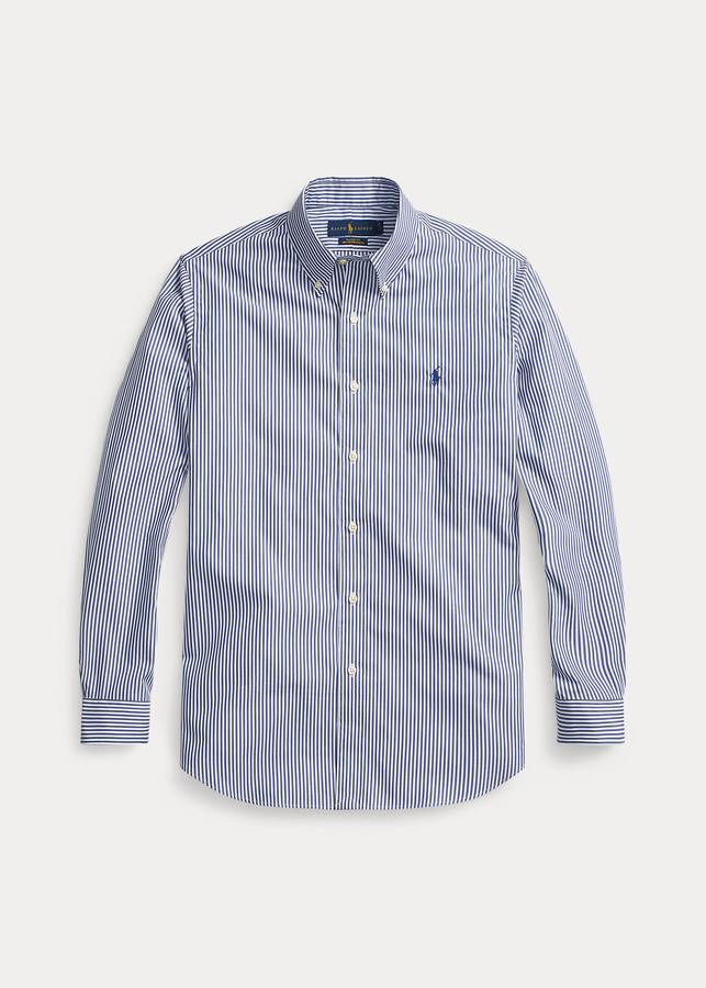 slim fit striped poplin shirt