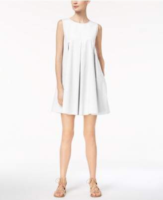 Marella Cotton Stretch Poplin Pleated A-Line Dress