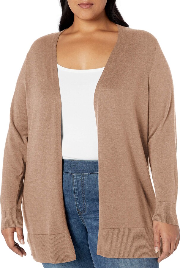 plus size camel cardigan