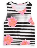 Thumbnail for your product : Flowers by Zoe Girl's Studded Rose Tank Top