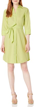 Foxcroft Women's Plus Size 3/4 Sleeve Taylor Shirt Dress Essential Non Iron