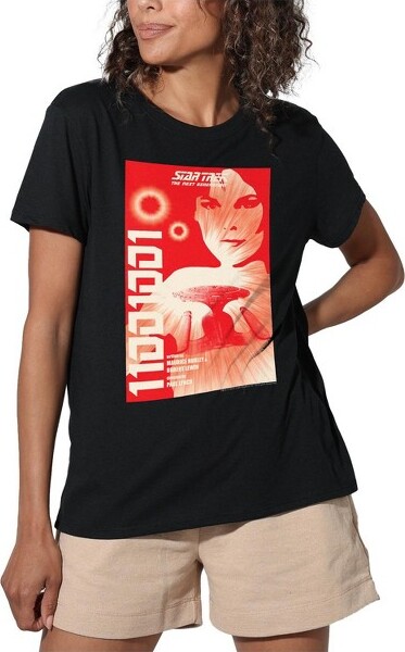 Star Trek Women'sStarTrekTngSeason1Episode15LooseT-ShirtBlackXLarge