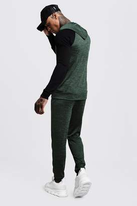 boohoo Hooded Knitted Tracksuit With Side Taping