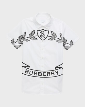 Burberry-White Crest Logo T-Shirt