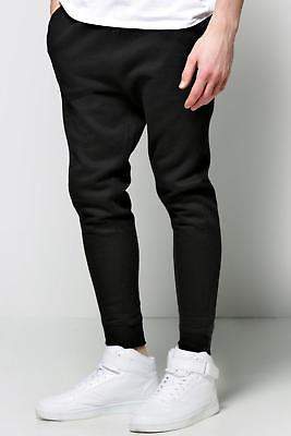 boohoo NEW Mens Lightweight Drop Crotch Joggers in Cotton