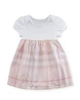 Thumbnail for your product : Burberry Cherrylina Cap-Sleeve Play Dress, White, Size 3-24 Months