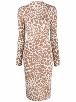 Thumbnail for your product : Just Cavalli Leopard-Print Knitted Dress