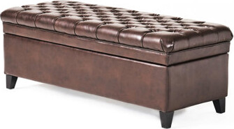 Lark Manor Rectangular Storage In Brown Faux Leather - 33-pound 17.91\