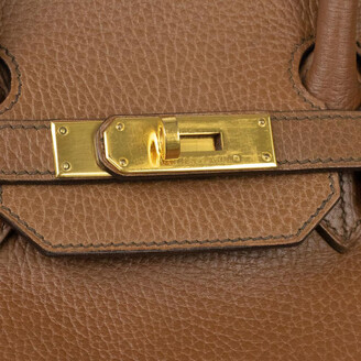 Hermes Brown Leather Gold Hardware Medium Birkin Bag