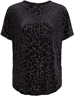 New Look Flocked Leopard Print Mesh T-Shirt