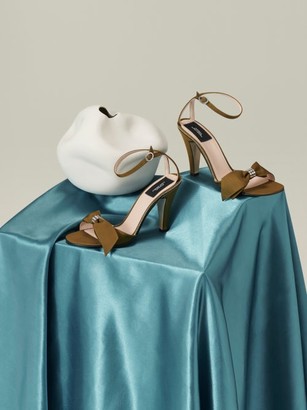 MARC JACOBS, RUNWAY Runway - Crystal-embellished Bow Grosgrain Sandals - Khaki