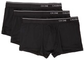 Thumbnail for your product : Calvin Klein Underwear Three-Pack Black Microfiber 'CK ONE' Trunk Boxers