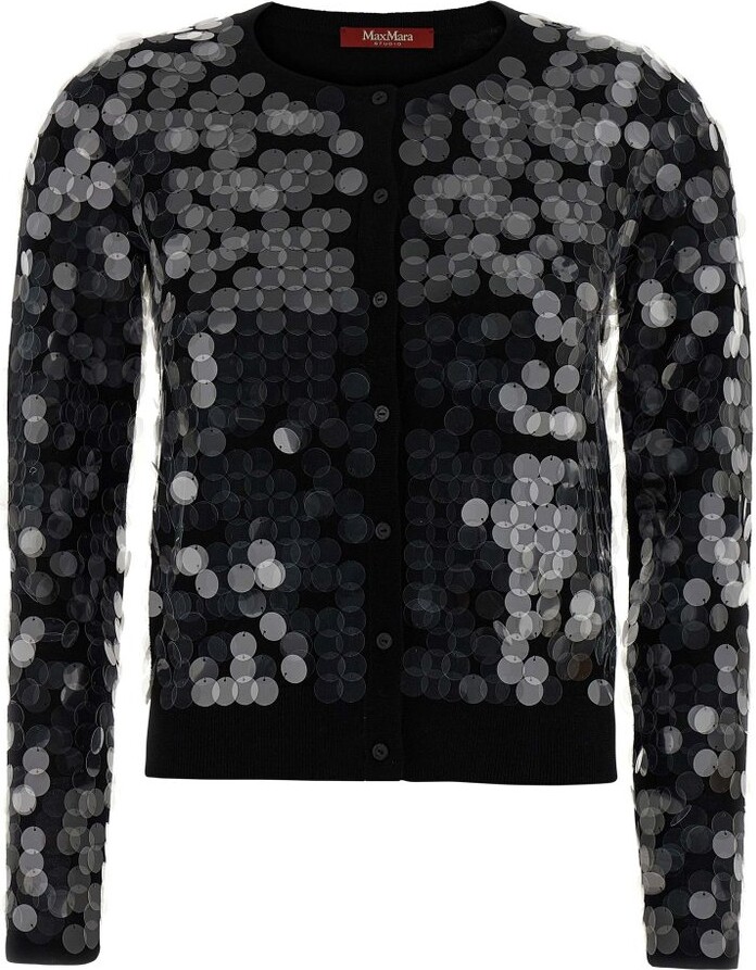 Studio Max Mara Necton Sequin Embellished Knit Cardigan