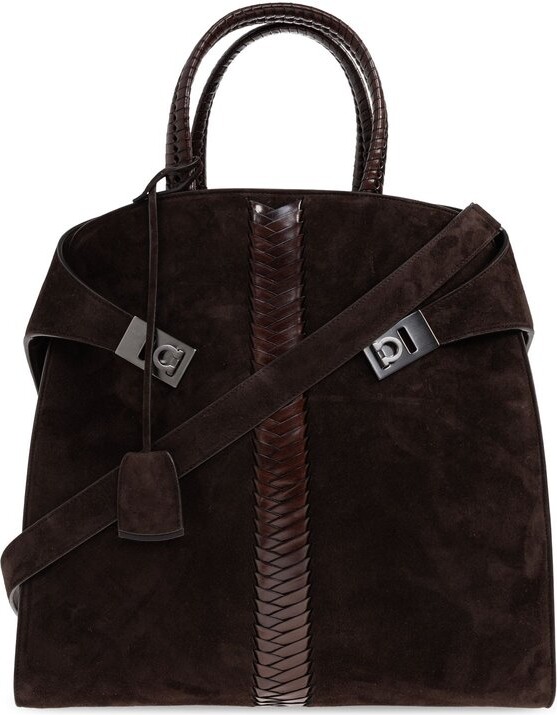 Ferragamo Eyewear Hug Suede Tote Bag