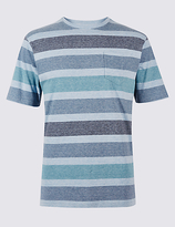 Thumbnail for your product : M&S Collection Pure Cotton Striped Crew Neck T-Shirt