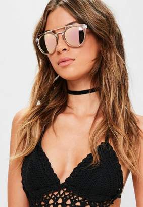 Missguided Pink Mirrored Sunglasses, Pink
