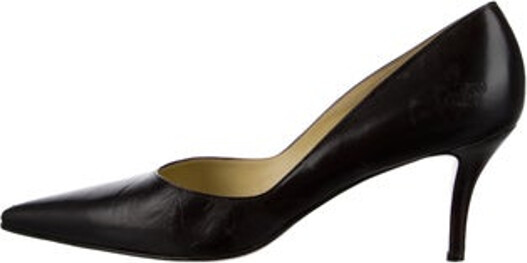 Walter Steiger Leather Pumps Black Pointed-Toes Unfortunately, due to restrictions, this item may not be eligible for shipping in all areas.