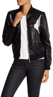 Bagatelle Embroidered Faux Leather Jacket