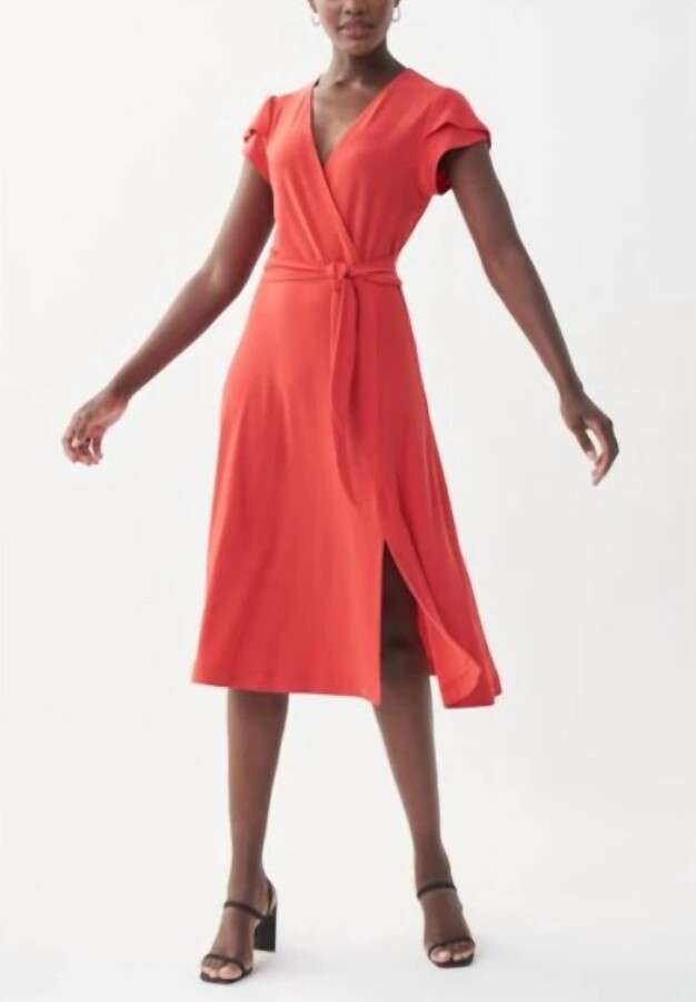 Short Sleeve Midi Wrap Dress | Shop the ...
