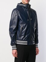 Thumbnail for your product : Dolce & Gabbana Hooded Leather Jacket