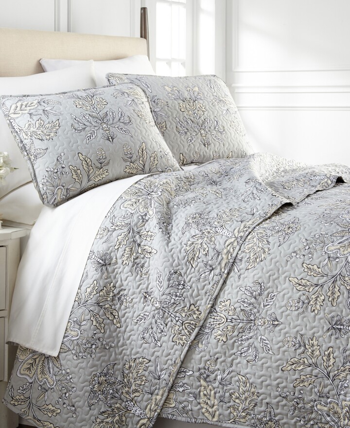 SouthShore Fine Linens Vintage-Look Garden 3-Pc. Quilt Set, King/California King