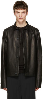 Rick Owens Black Leather Brotherhood Jacket