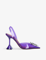 Thumbnail for your product : Amina Muaddi Begum crystal-embellished PVC heeled courts