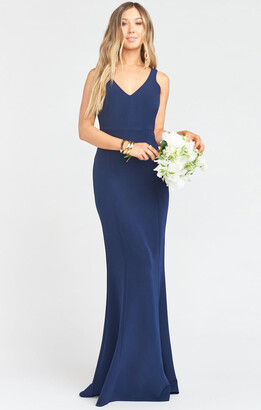Show Me Your Mumu Morgan Gown ~ Rich Navy Stretch Crepe