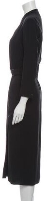 Wes Gordon V-Neck Midi Length Dress Black