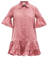 Thumbnail for your product : La DoubleJ Choux Ruffled Taffeta Mini Shirt Dress - Pink