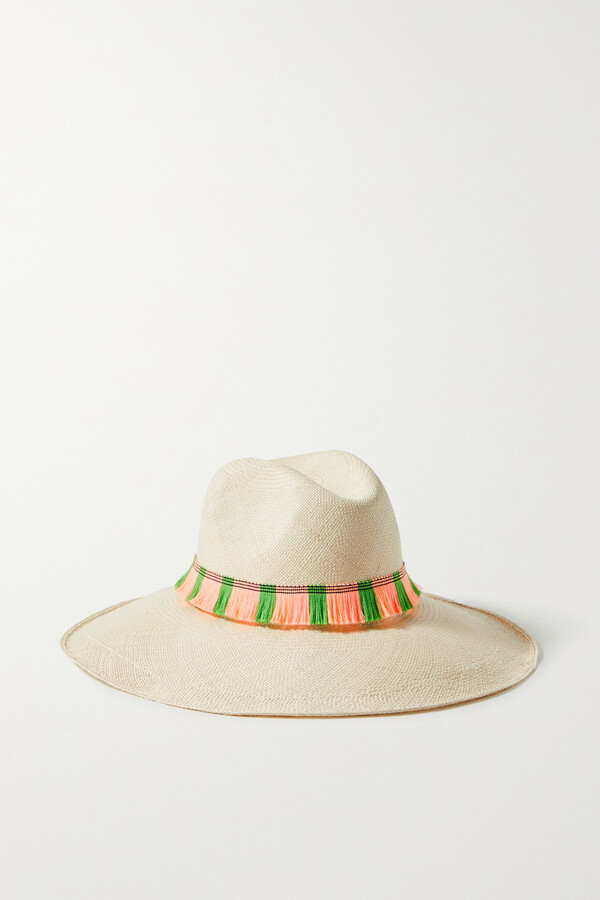 ARTESANO Portofino Fringed Straw Panama Hat - Ecru - ShopStyle