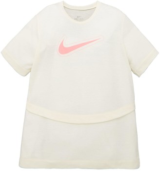 Nike Girls Dri-Fit Trophy Short Sleeve Top White/Pink