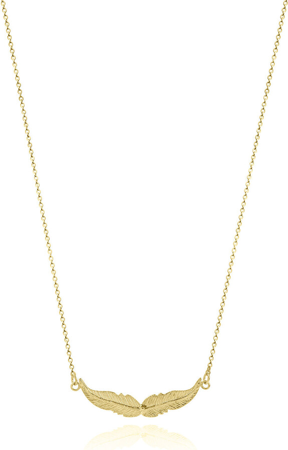 Sophie Simone Designs Gold Necklace Two Feathers