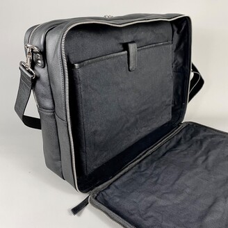 Leatherco. Men's Black Leather Laptop Carry-All Bag