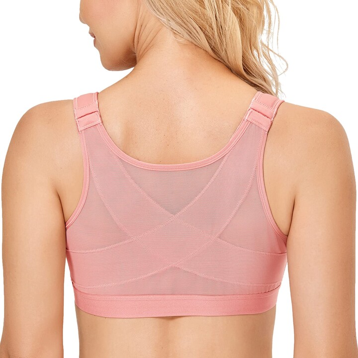 Delimira Women's Front Fastening Wireless Comfort Non Padded Back