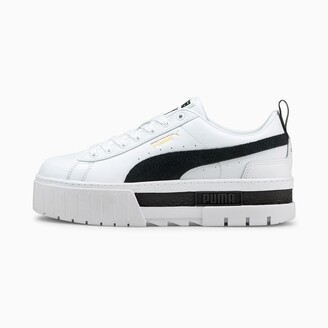 puma suede platform white