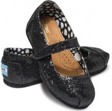 Thumbnail for your product : Toms Black Glitter Tiny Mary Janes