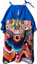 Roberto Cavalli abstract print ruffled blouse
