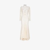 Thumbnail for your product : Alessandra Rich White Fitted Lace Gown