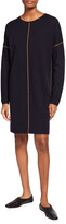 Thumbnail for your product : Max Mara Tanaro Wool Shift Dress w/ Contrast Piping