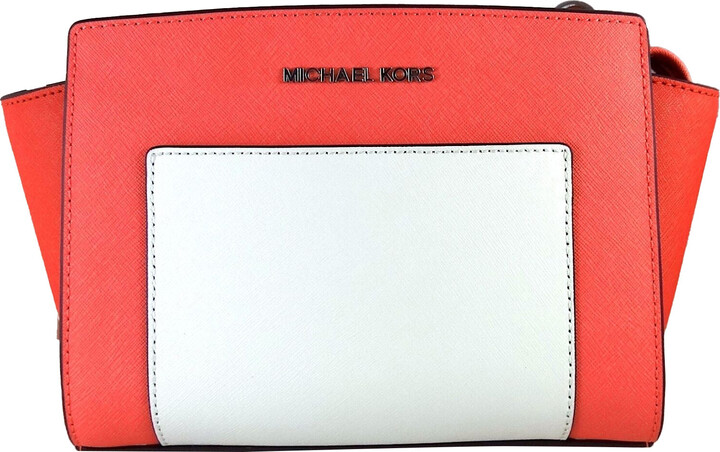 Michael Michael Kors Red Python Embossed Leather Medium Selma
