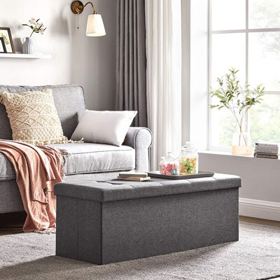 Latitude Run Upholstered Flip Top Storage Bench