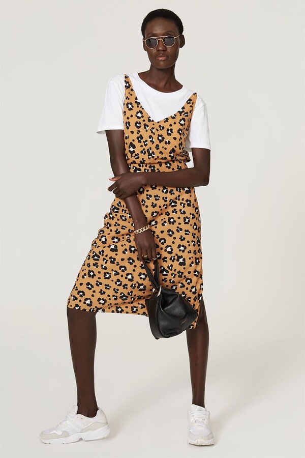 Thakoon x RTR Animal Print Slip Skirt Brown-print