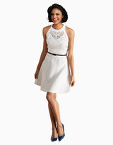Thumbnail for your product : Donna Morgan Lace Neck Linen Dress
