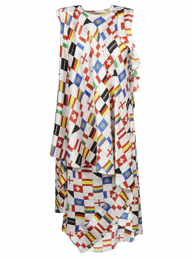 balenciaga print dress
