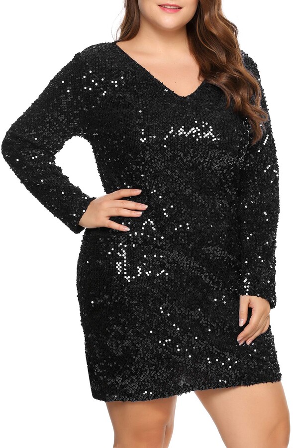 black sequin dress plus