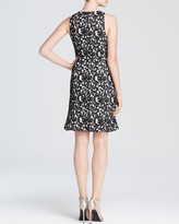 Thumbnail for your product : 4.collective Dress - Sleeveless Contrast Bonded Lace Flounce Hem Sheath