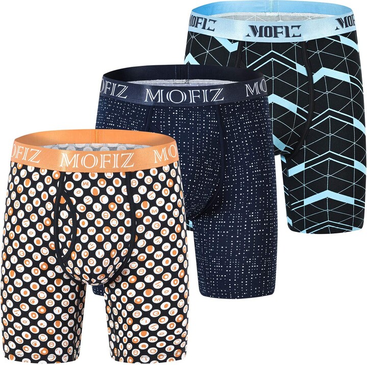 JINSHI Men's Bamboo Boxer Briefs Long Leg Comfortable Underwear