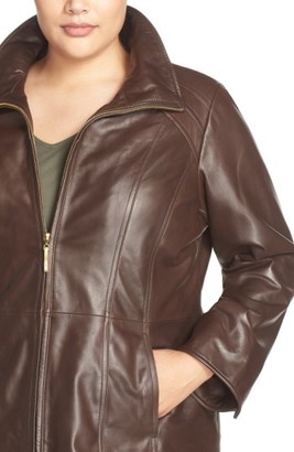 Ellen Tracy Plus Size Women's Leather Walking Coat